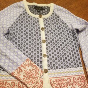 Elegant Women's Cardigan in Blue and Red by Cactus Fashion